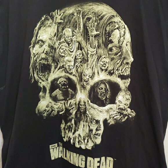 The Walking Dead Sleeveless Shirt Men 2XL Black 2015 Skull Zombies Horror Gore - Picture 2 of 12